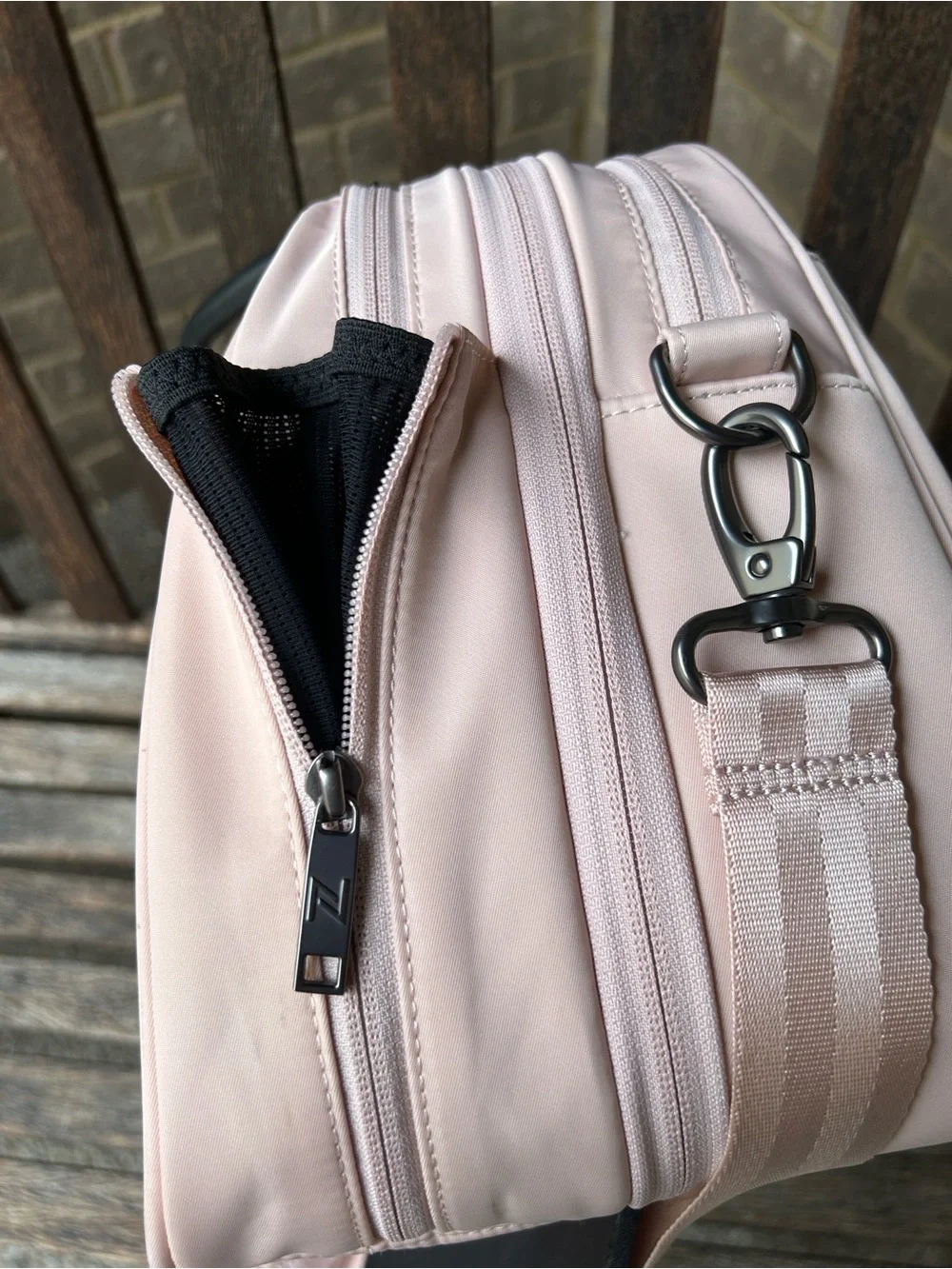 Women's Blush Pink Crossbody Personal Item Bag